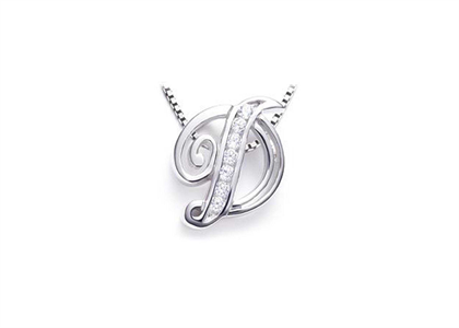 White Gold Plated | Alphabet Pendants